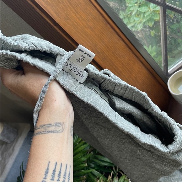 Rachel Zoe Linen Green Wide Leg Pants - Picture 11 of 11